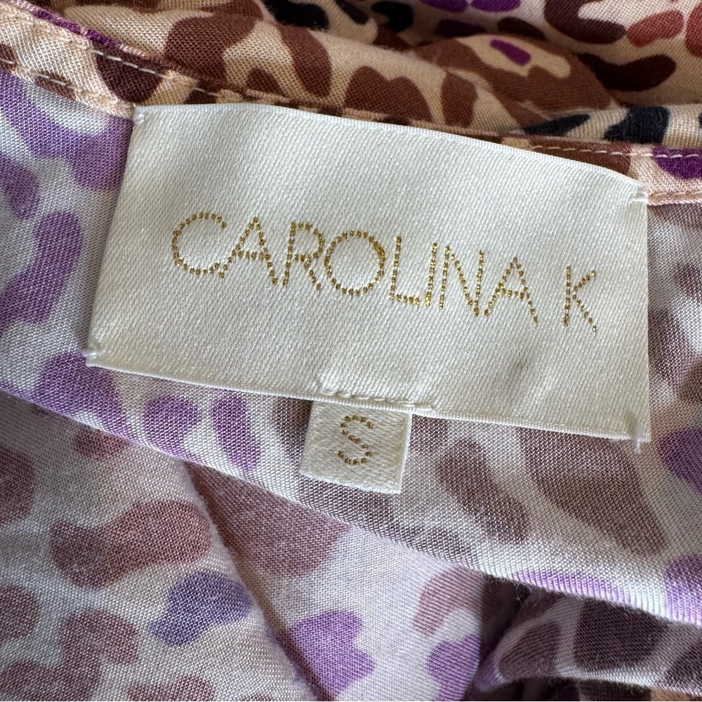 Carolina K Leopard Print Cowl Neck Maxi Dress Mauve Blush Size S - Picture 8 of 16